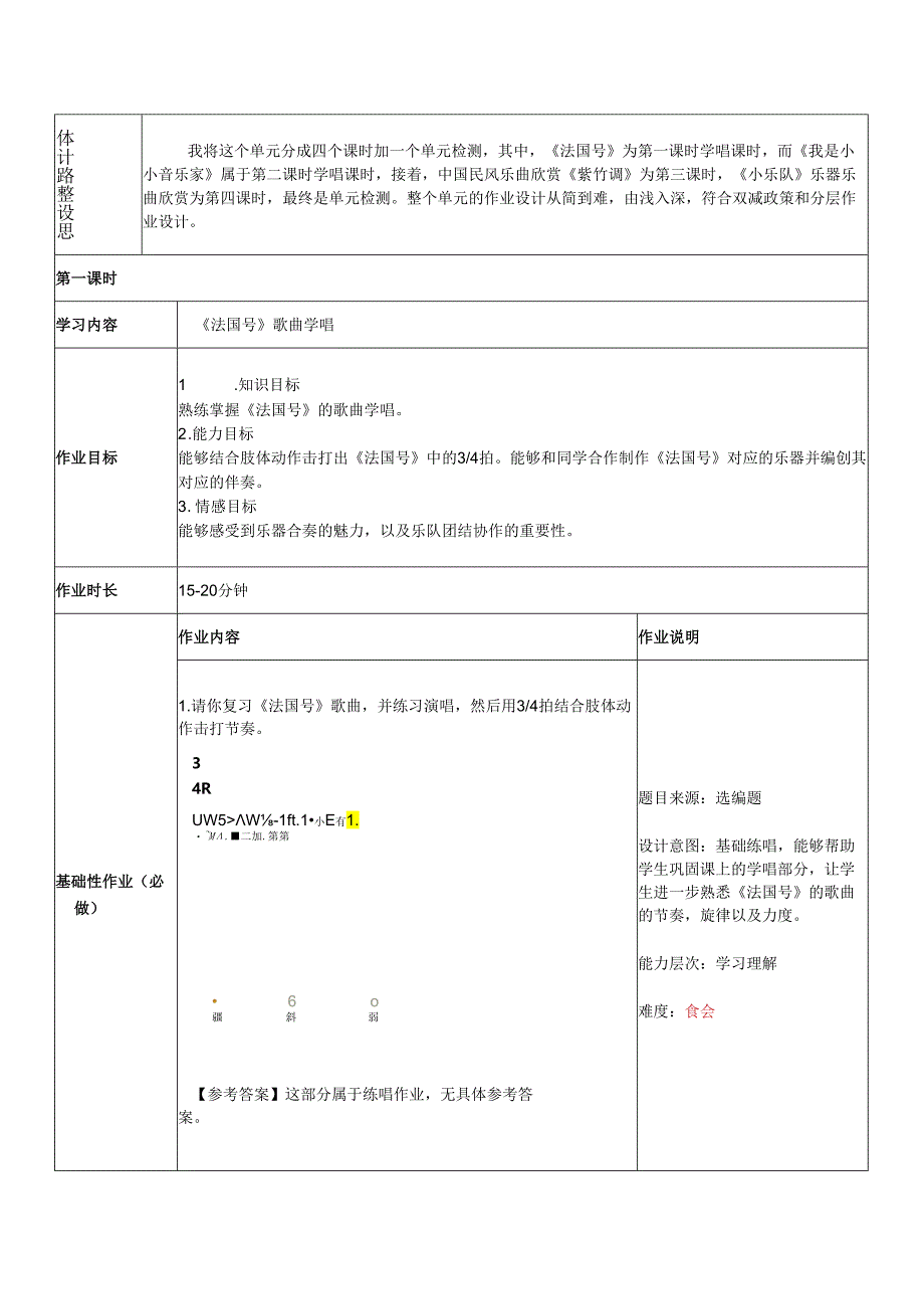 人教版三年级上册音乐第四单元小乐队教学作业设计(精品案例14页).docx_第2页