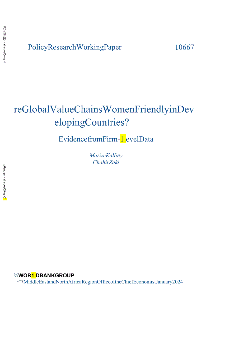 世界银行-全球价值链对发展中国家的妇女友好吗？：来自企业级数据的证据（英）.docx_第1页