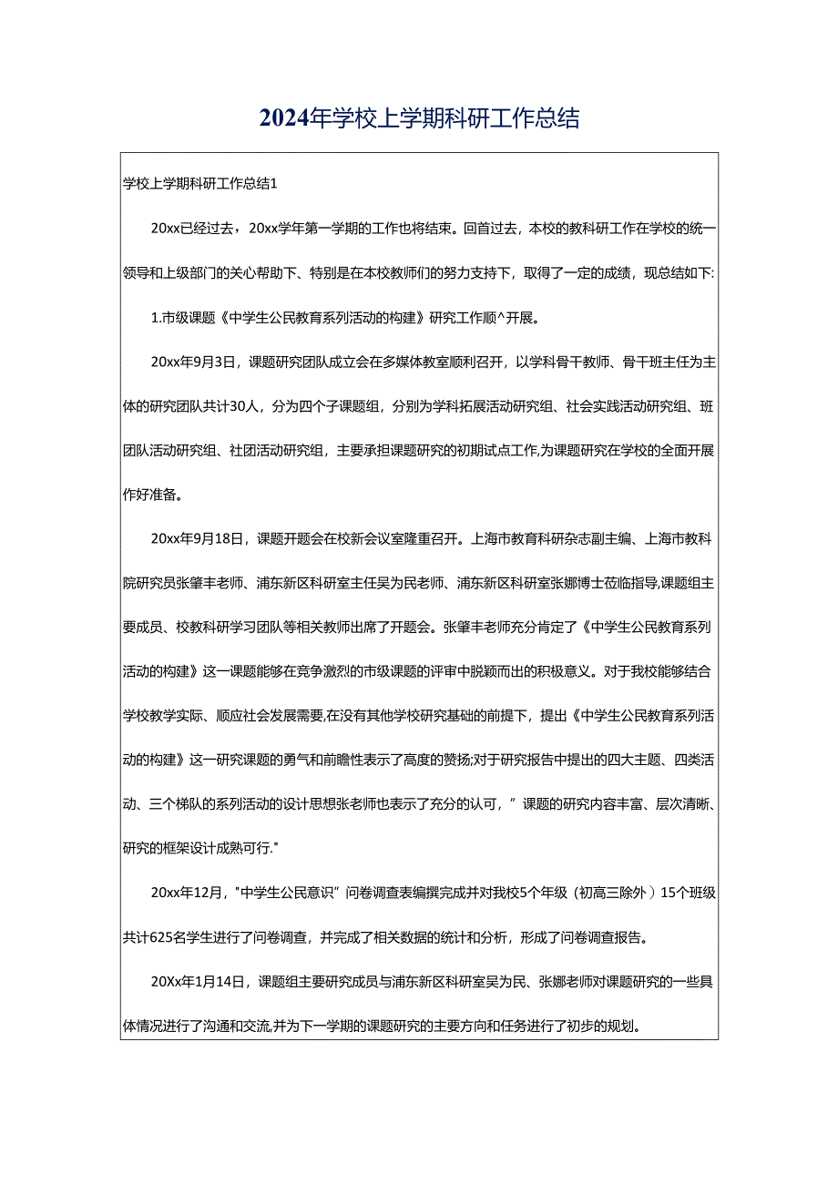 2024年学校上学期科研工作总结.docx_第1页