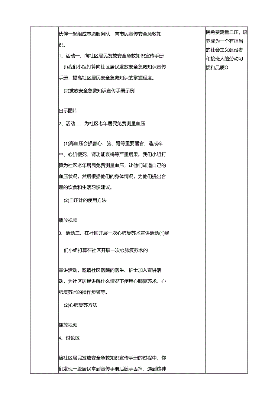 广州版初中综合实践活动劳动八年级下册 主题二 安全急救广宣传（第二课时） 教学设计.docx_第3页