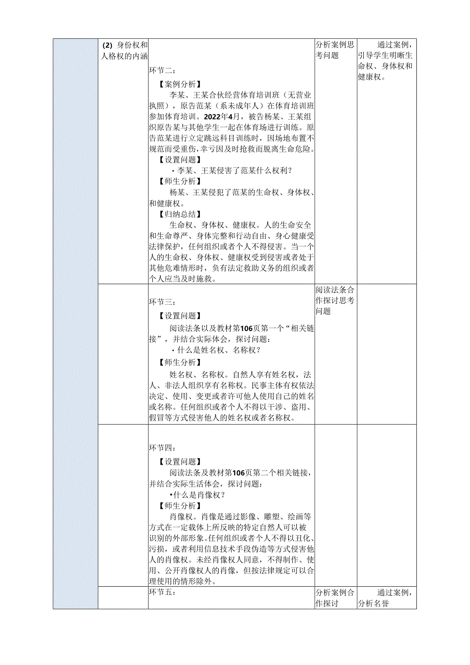 中职思政《职业道德与法治》第四单元第11课第二框教案《民法保护我们的权利》.docx_第3页