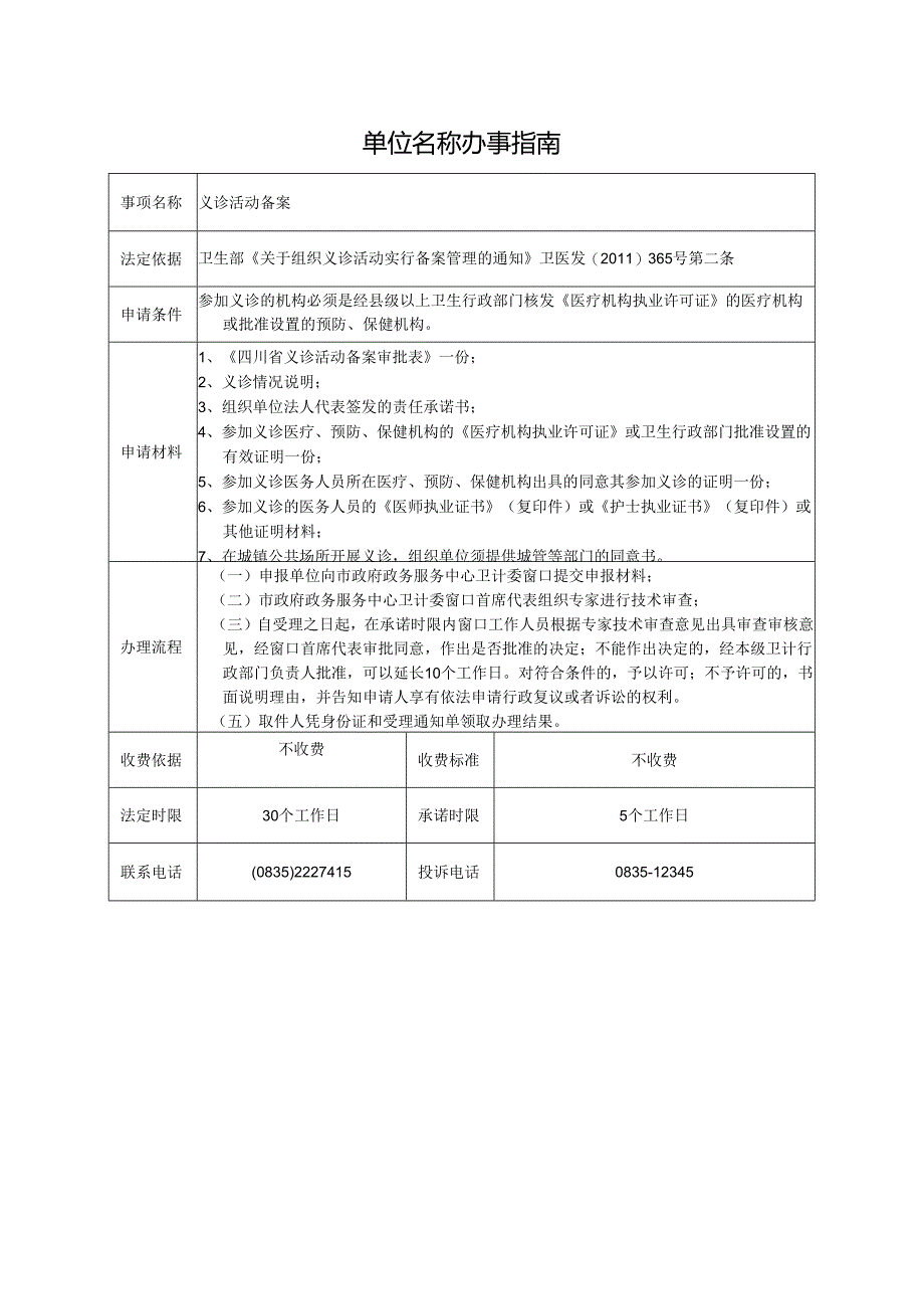 义诊活动备案.docx_第1页