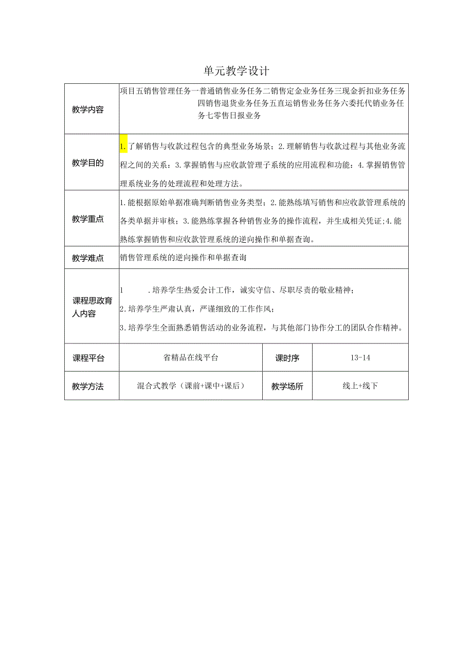 《会计信息系统应用——供应链》 教案 项目5 销售管理.docx_第1页