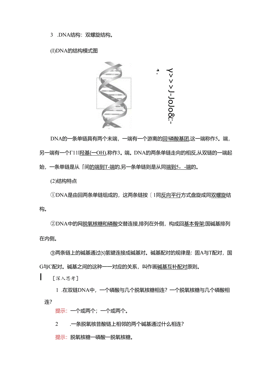 2023-2024学年 人教版 必修二 DNA的结构 学案.docx_第3页