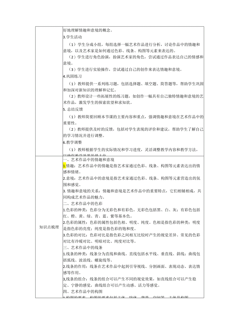 第一单元 第2课《营造艺术的情趣和意境》教学设计 -2023-2024学年人教版初中美术七年级下册.docx_第3页