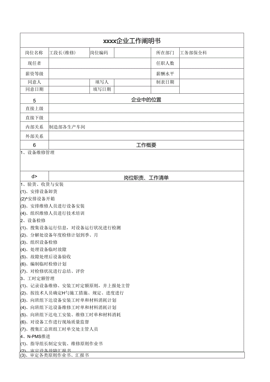 岗位工作说明书.docx_第1页