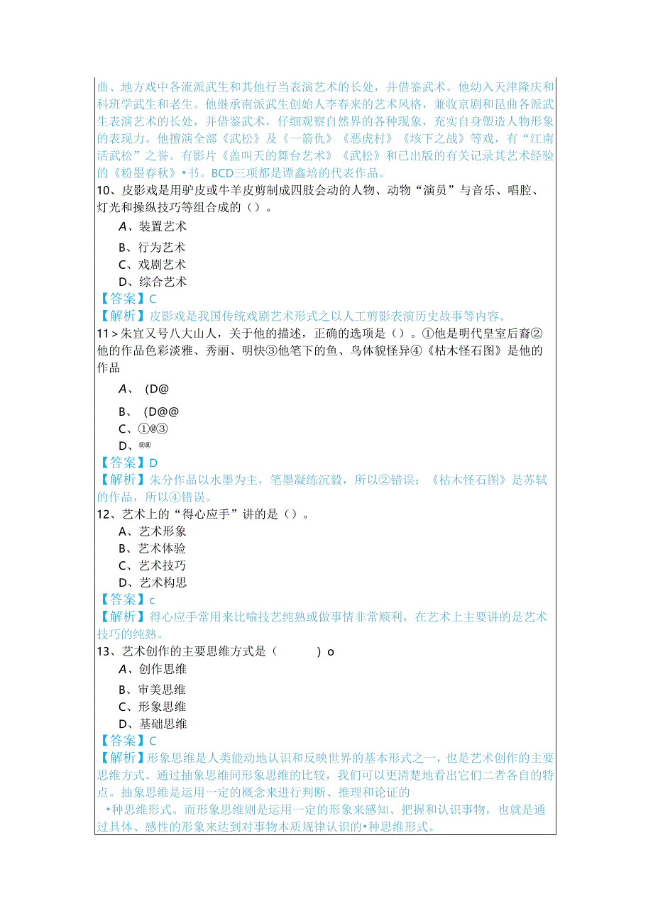 往年美术 (军队文职)考试试卷含答案.docx_第3页