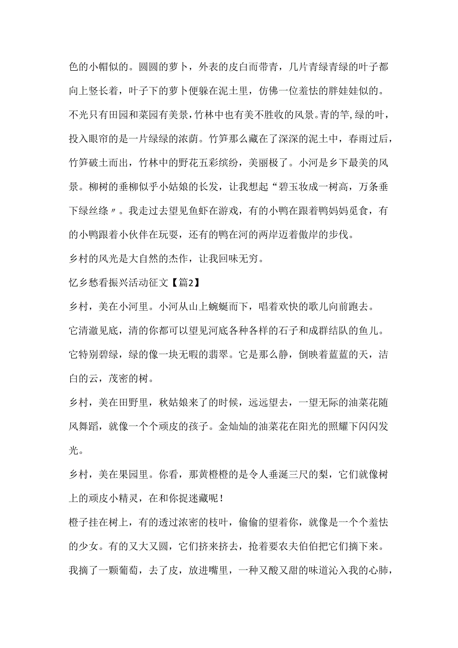 20xx忆乡愁看振兴活动征文精选.docx_第2页