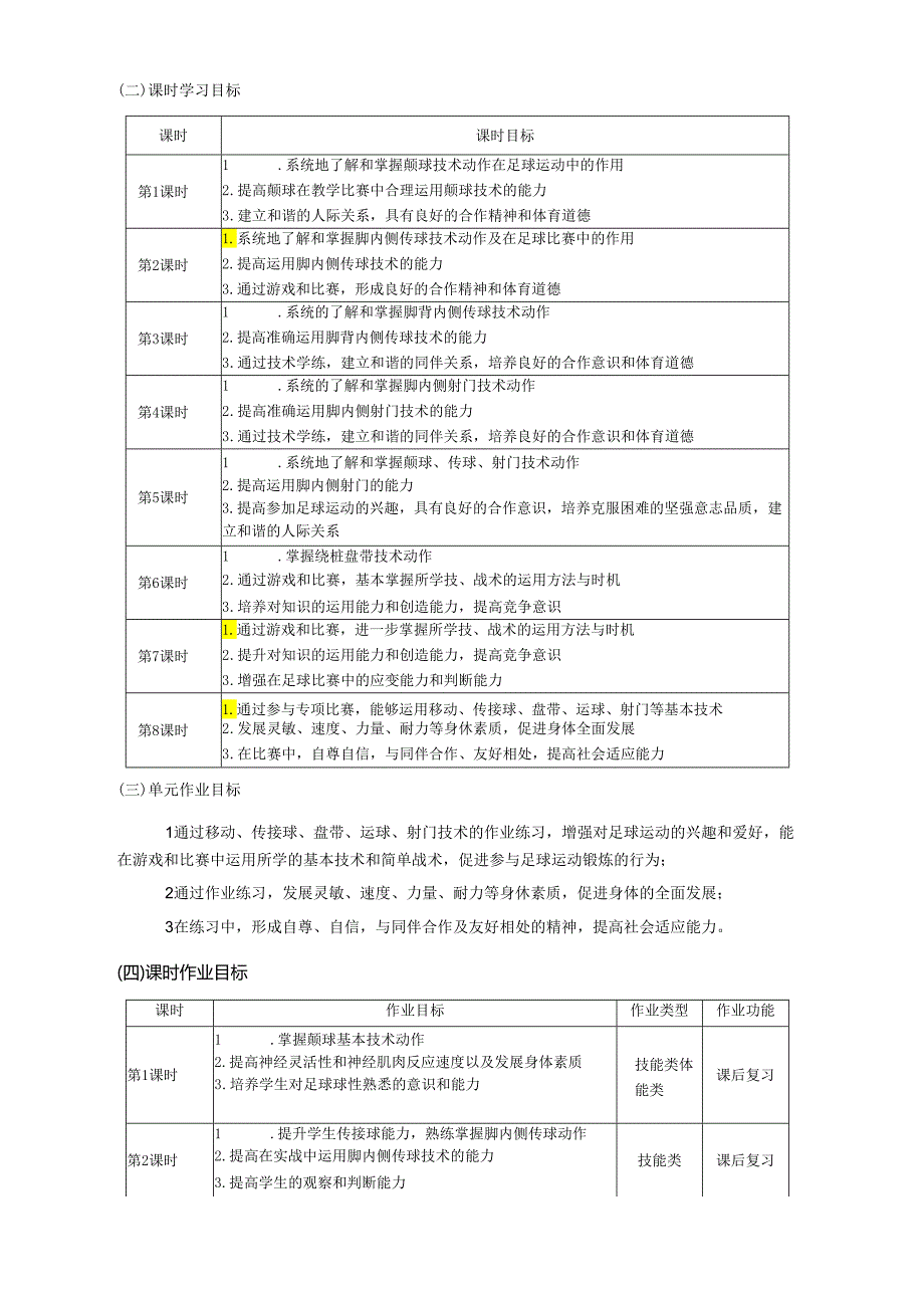 人教版体育与健康《足球》单元作业设计 (优质案例17页).docx_第3页