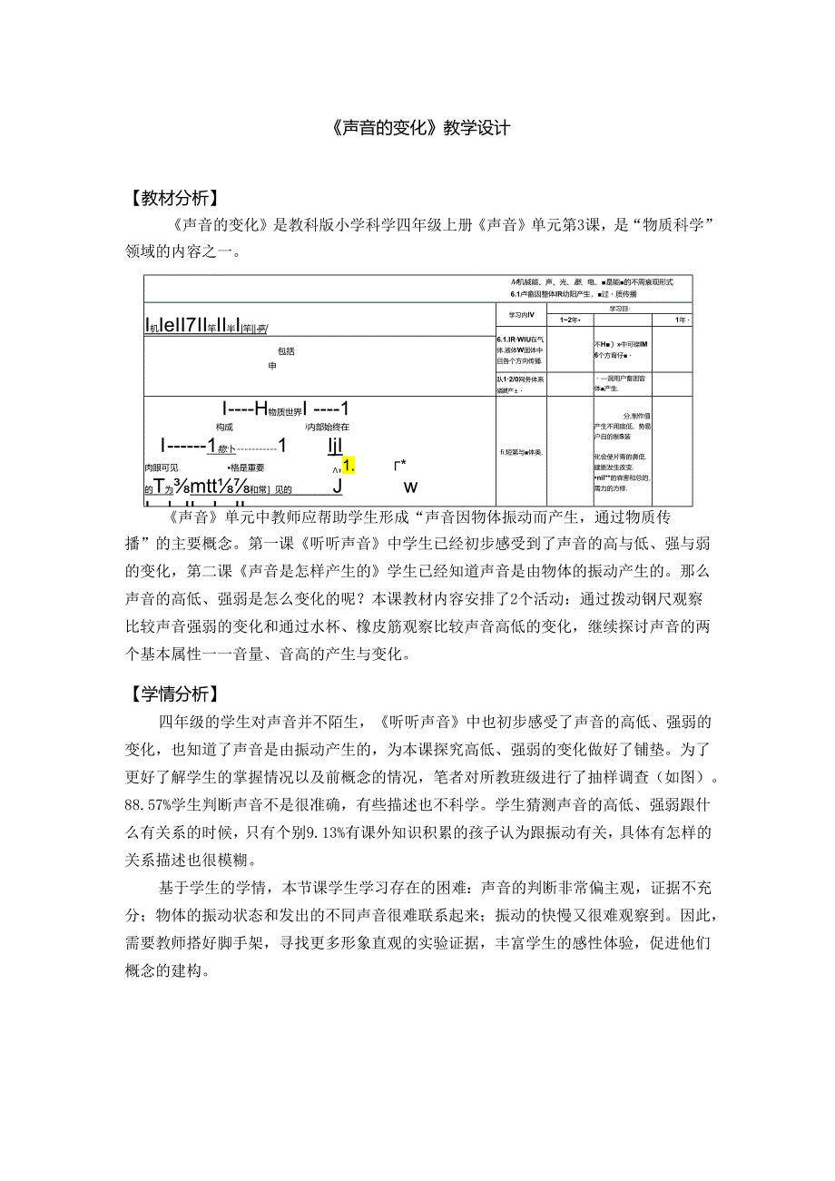 小学科学精品教案：《声音的变化》.docx_第1页