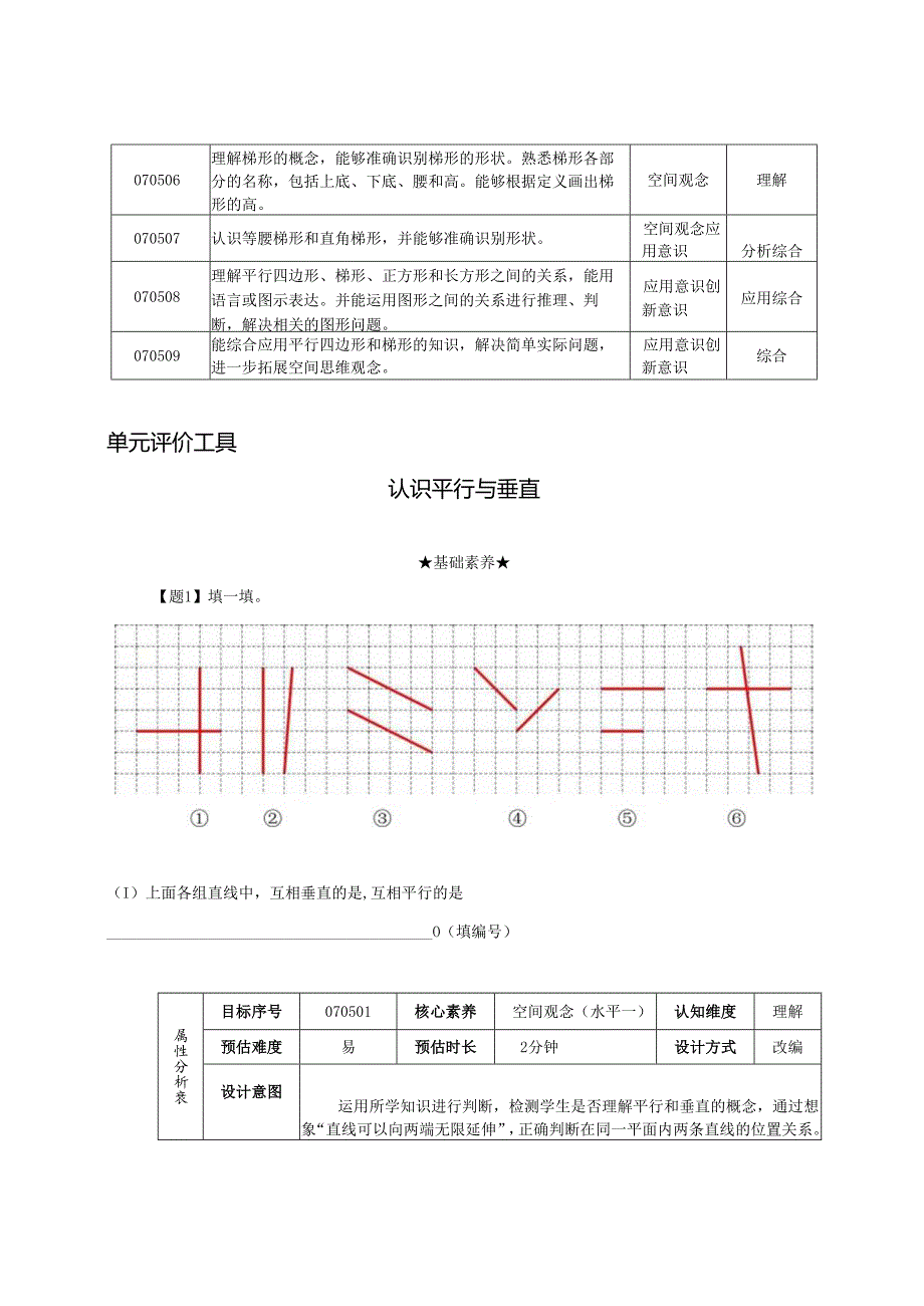 人教版四年级上册第五单元《平行四边形和梯形》单元作业设计.docx_第2页