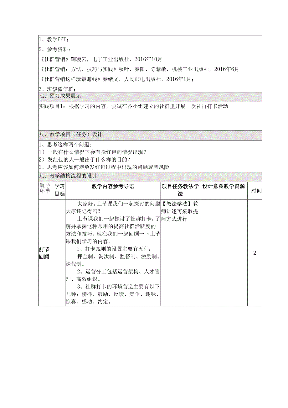 《新媒体营销与运营 （慕课版）》 教案 （40）社群篇（4）如何保持社群的活跃度（3 ）.docx_第2页