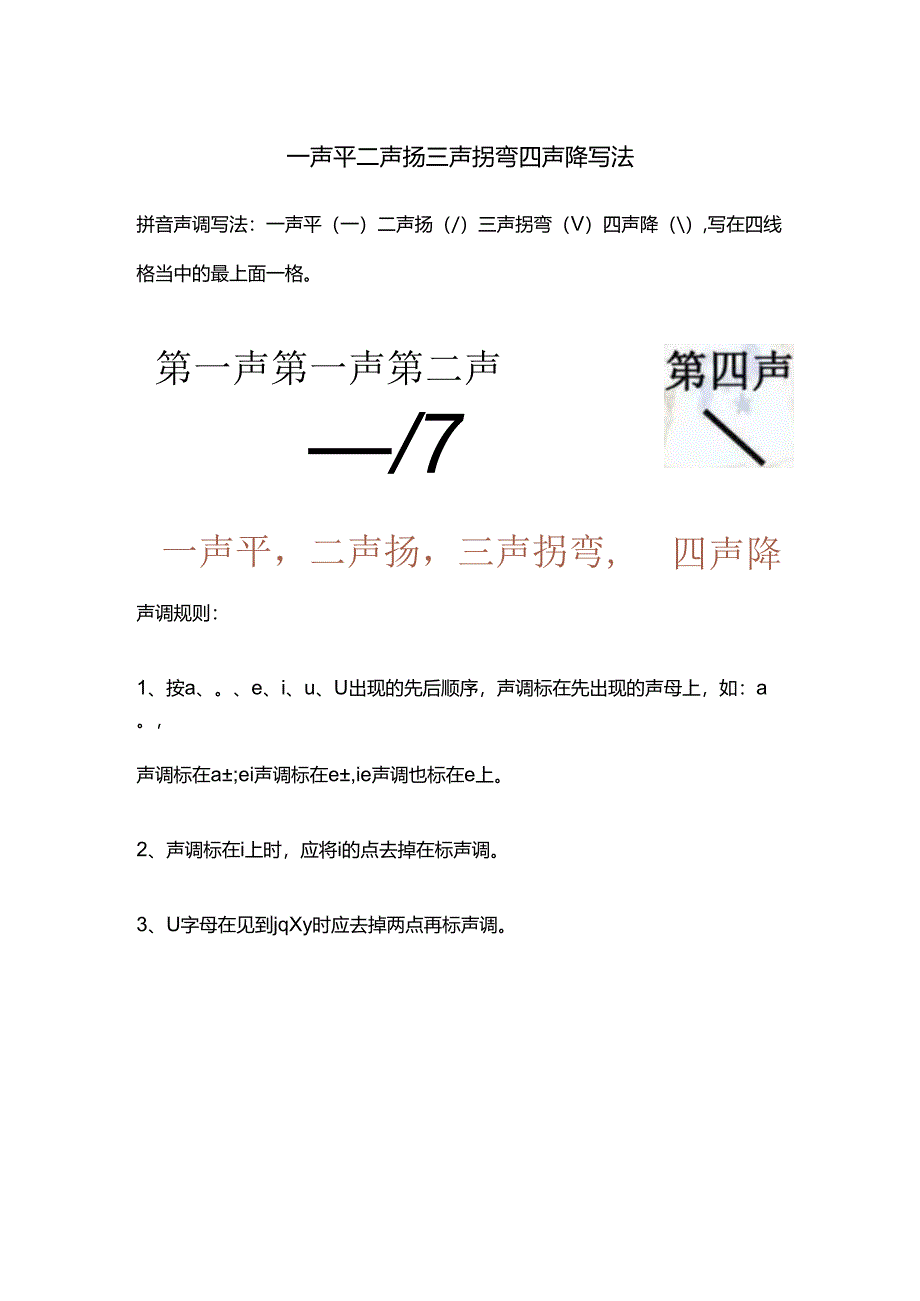 一声平二声扬三声拐弯四声降写法.docx_第1页