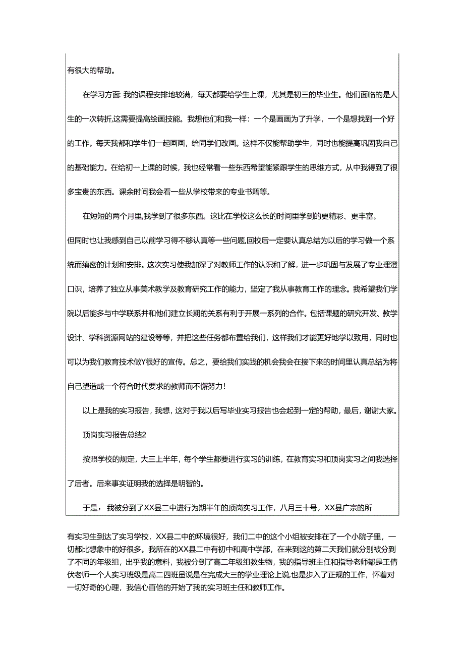 2024年顶岗实习报告总结.docx_第2页