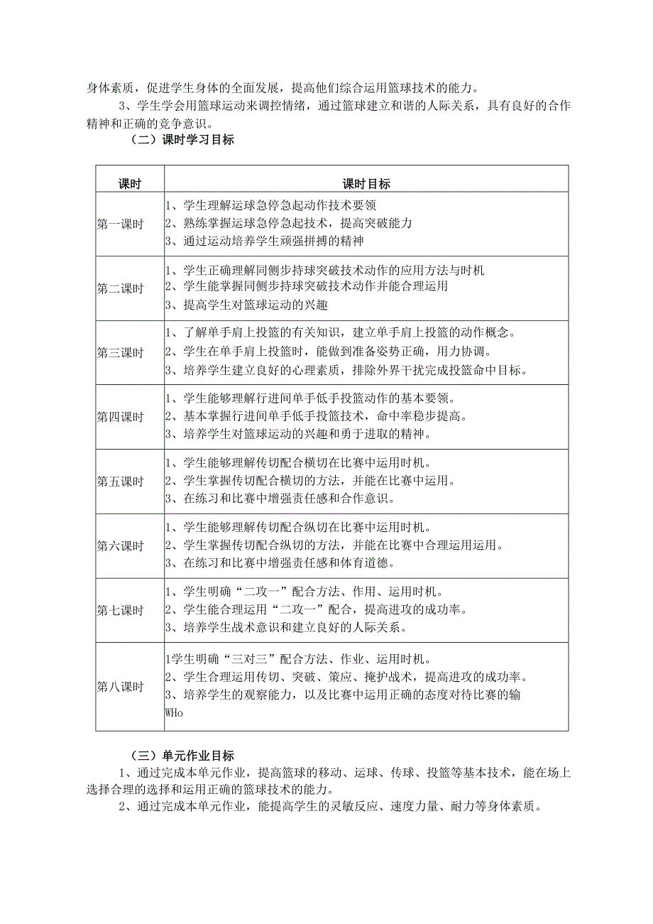 人教版八年级上册《体育与健康》《篮球》单元作业设计 (优质案例16页).docx_第3页