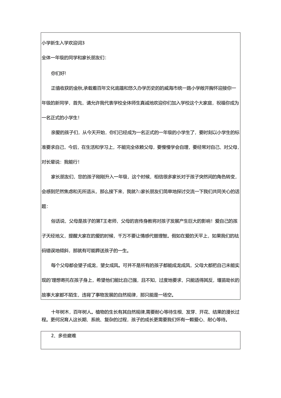 2024年小学新生入学欢迎词.docx_第3页