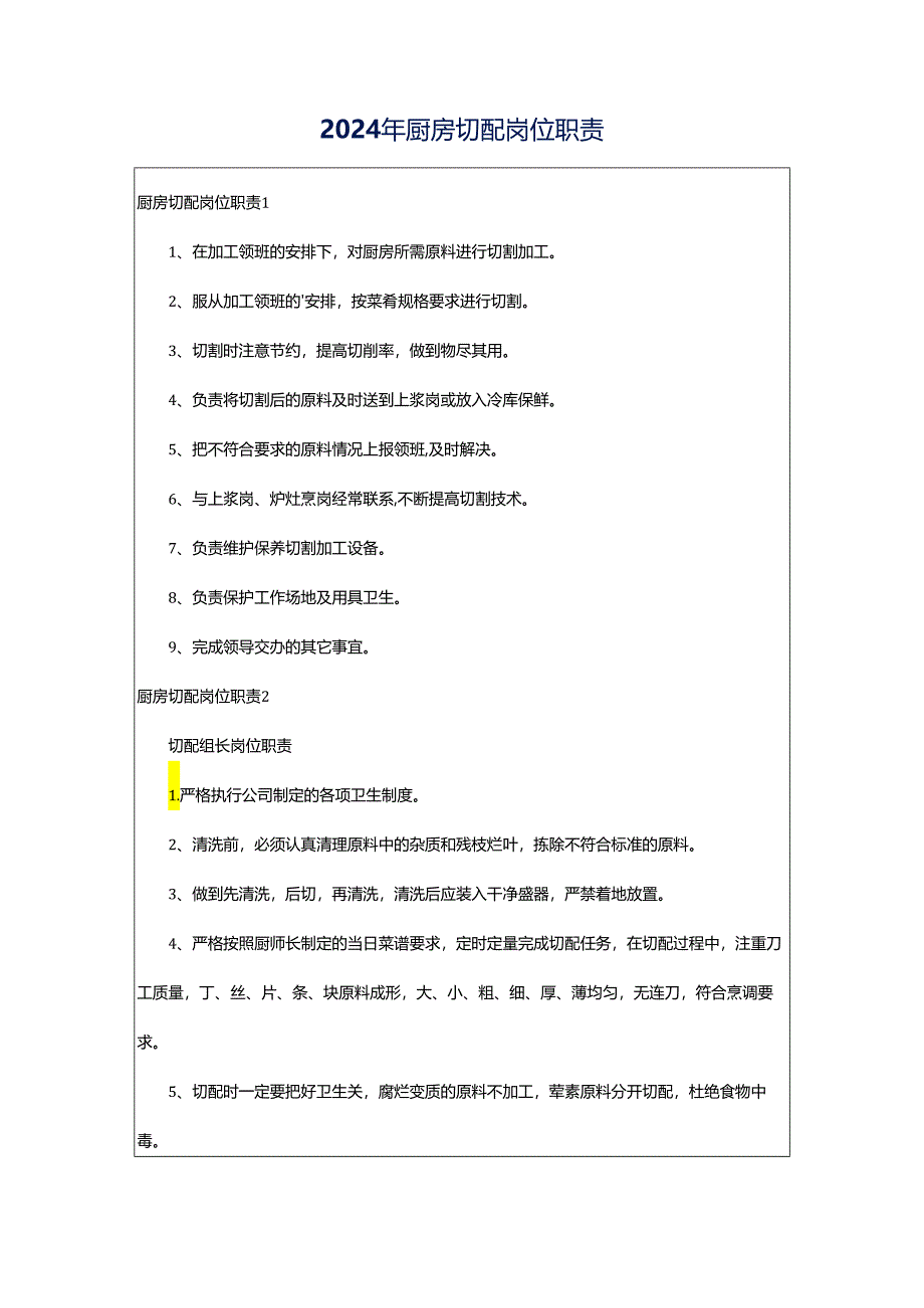 2024年厨房切配岗位职责.docx_第1页