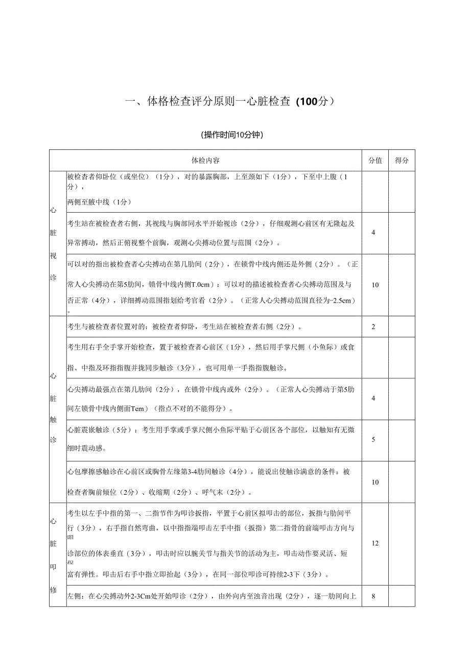 体格检查评分标准心脏.docx_第1页