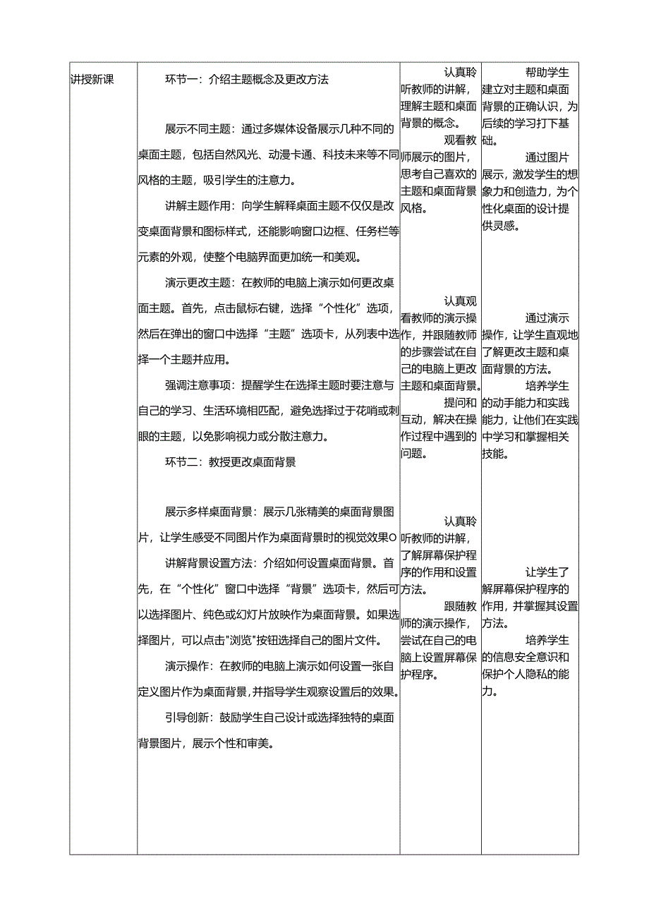 第5课 设置个性桌面 教案4 三上信息科技黔教版.docx_第2页