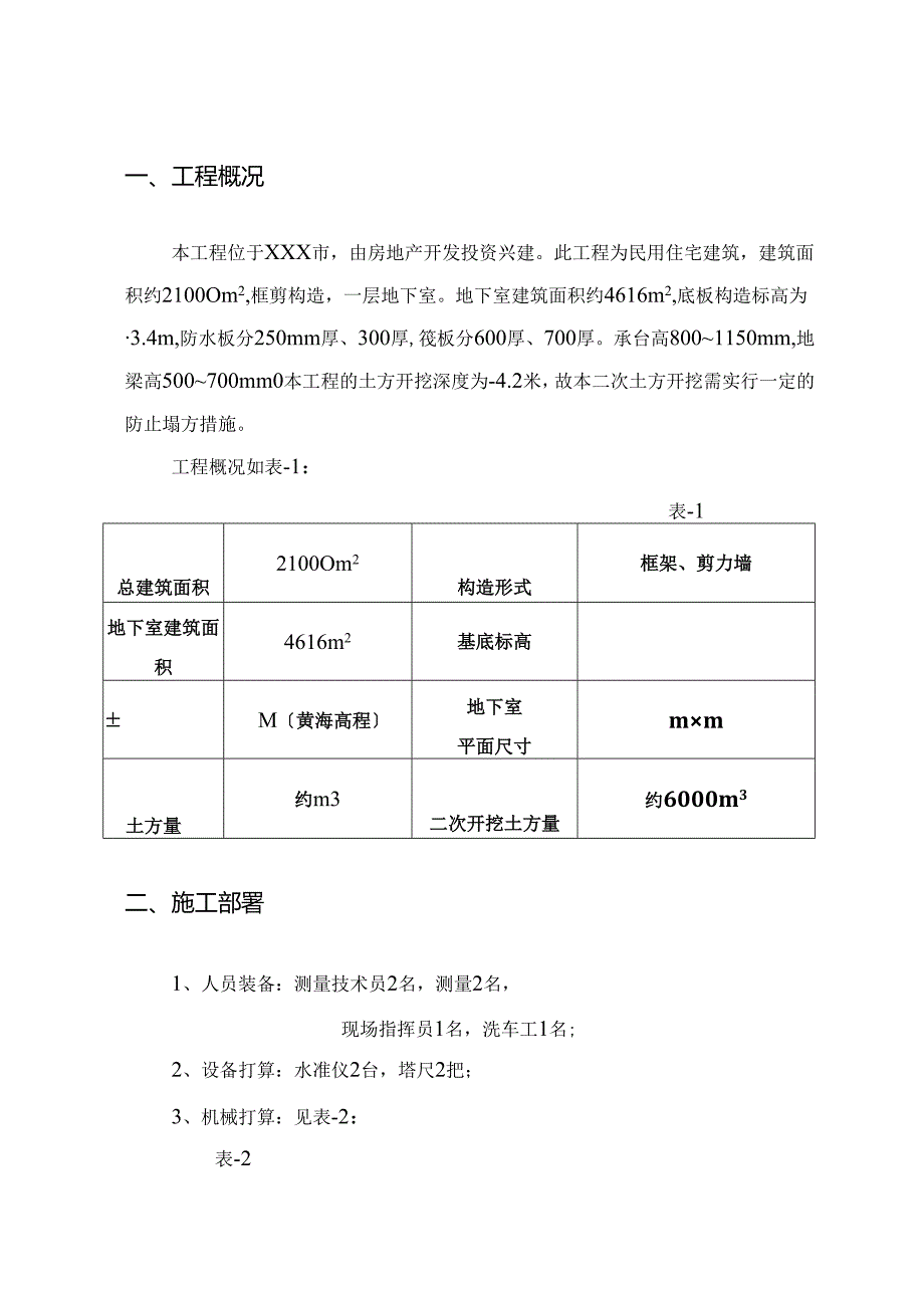 二次土方承台梁槽开挖施工方案.docx_第1页