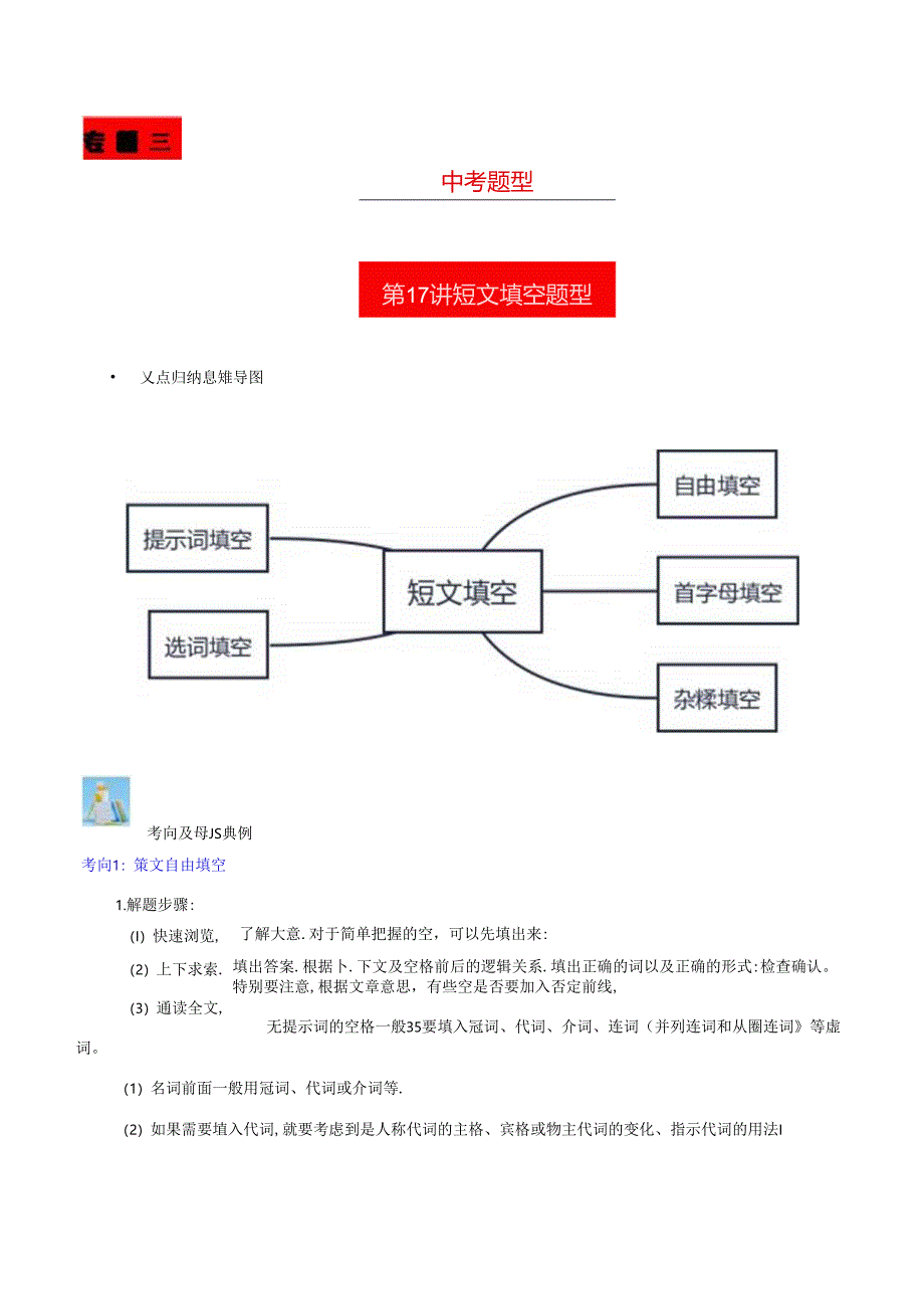 第17讲 短文填空(自由填空、首字母填空、杂糅填空、提示词填空、选词填空）（解析版）.docx_第1页