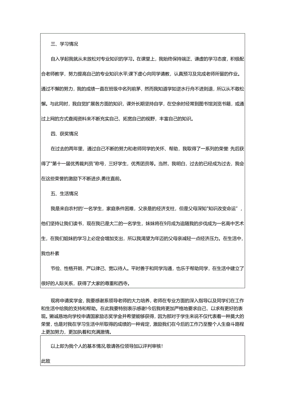 2024年励志奖学金学生申请书.docx_第2页