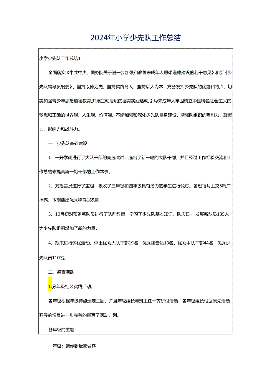 2024年小学少先队工作总结.docx_第1页