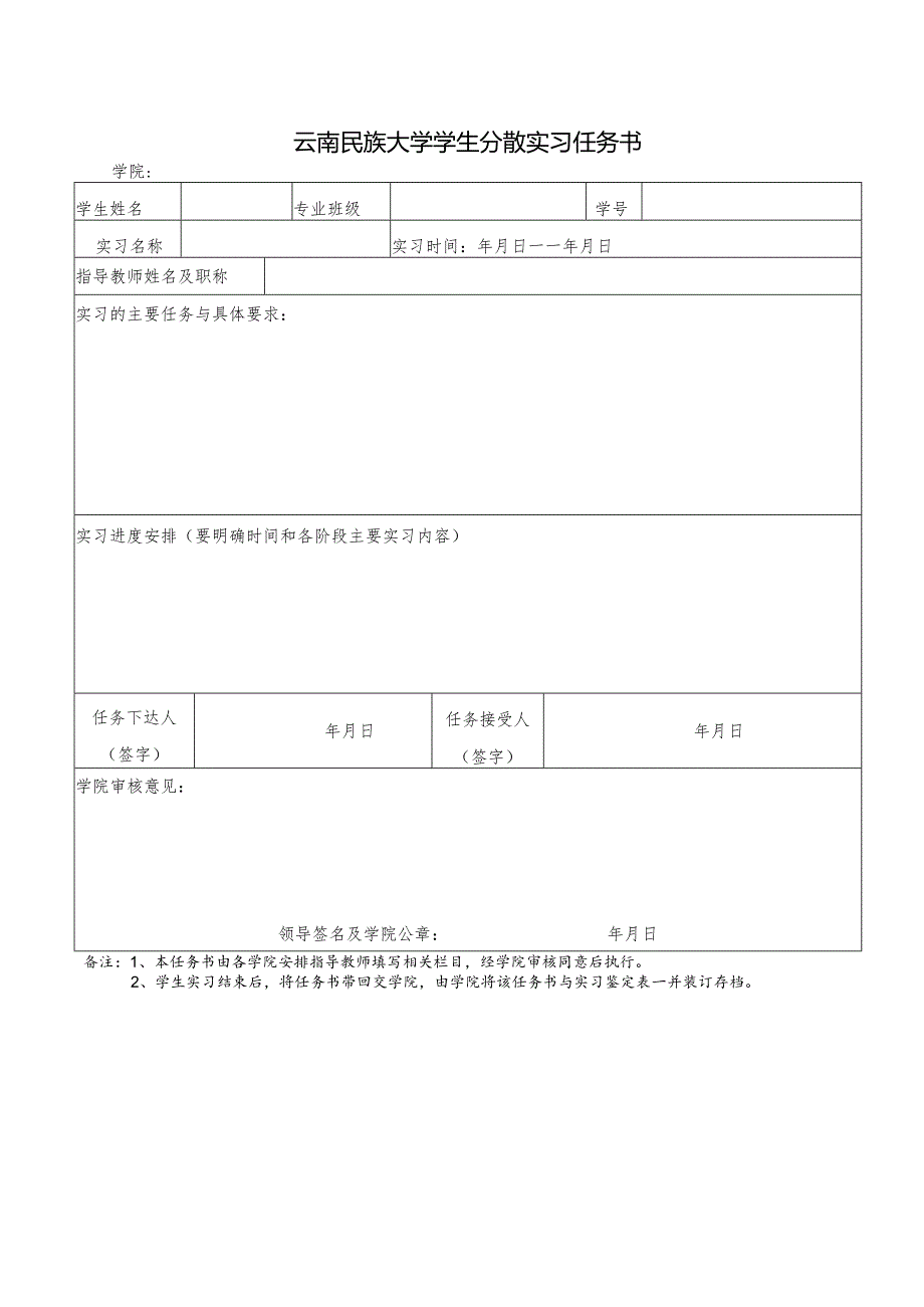 附件3：云南民族大学学生分散实习任务书、申报表.docx_第3页