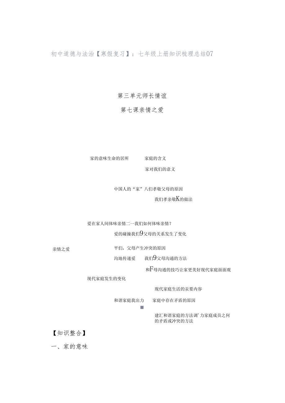 初中道德与法治【寒假复习】：七年级上册知识梳理总结07.docx_第1页