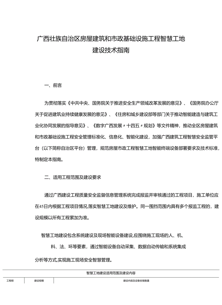 广西壮族自治区房屋建筑和市政基础设施工程智慧工地建设技术指南.docx_第1页