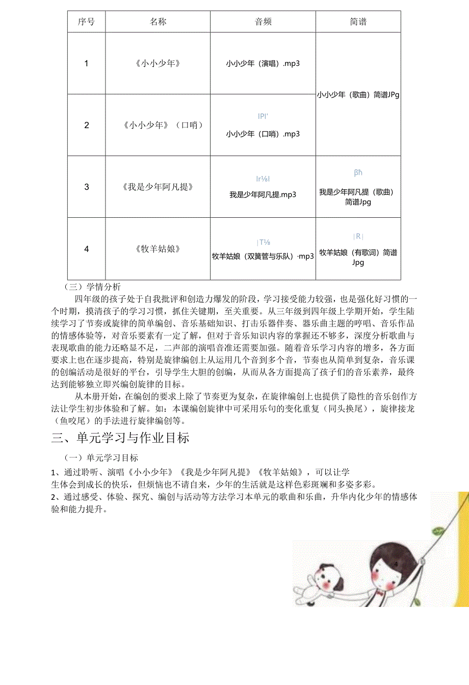 小学音乐四年级下册《少年的歌》单元作业设计 (优质案例8页).docx_第3页