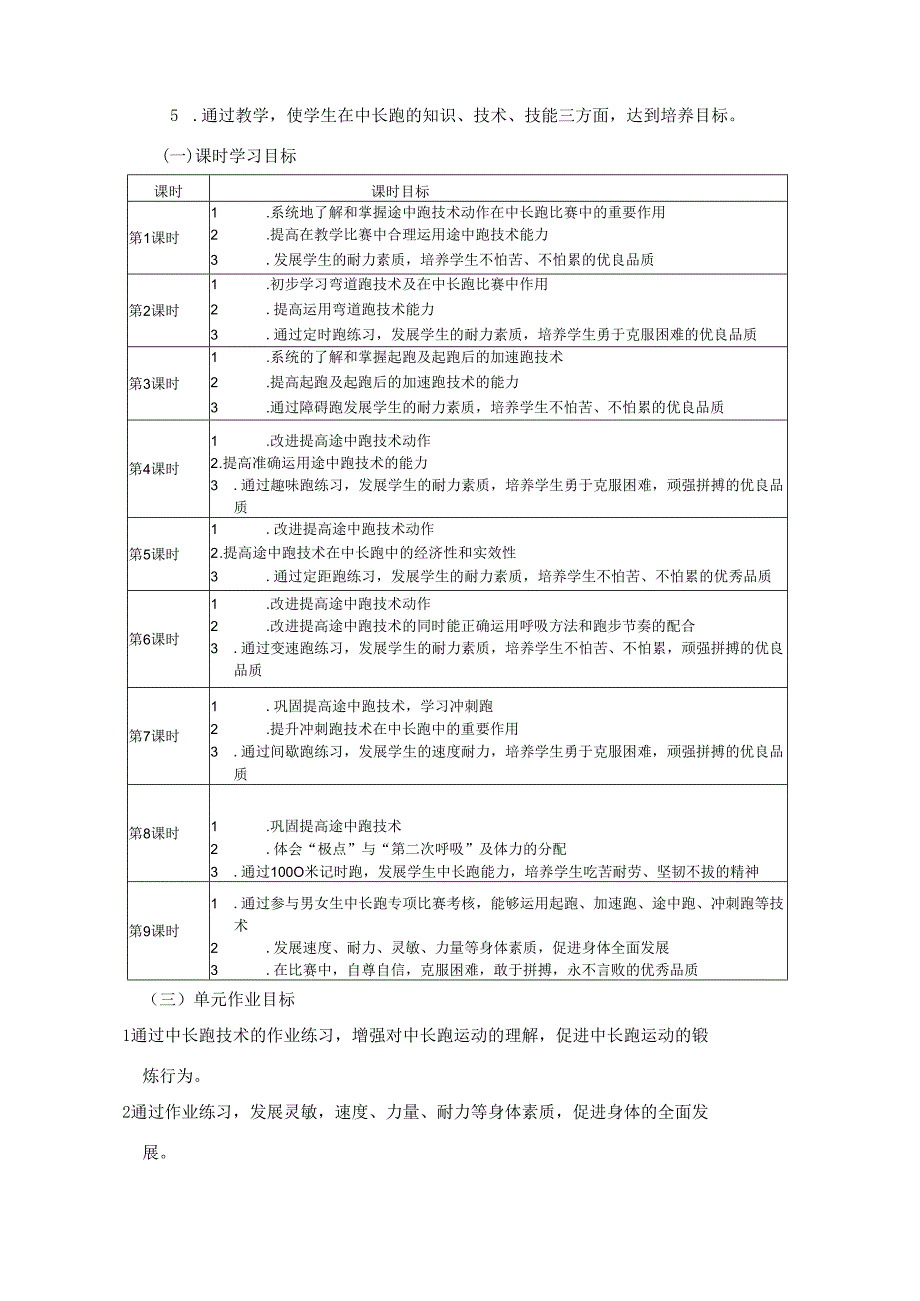 人教版体育与健康八年级《田径》单元作业设计 (18页).docx_第3页