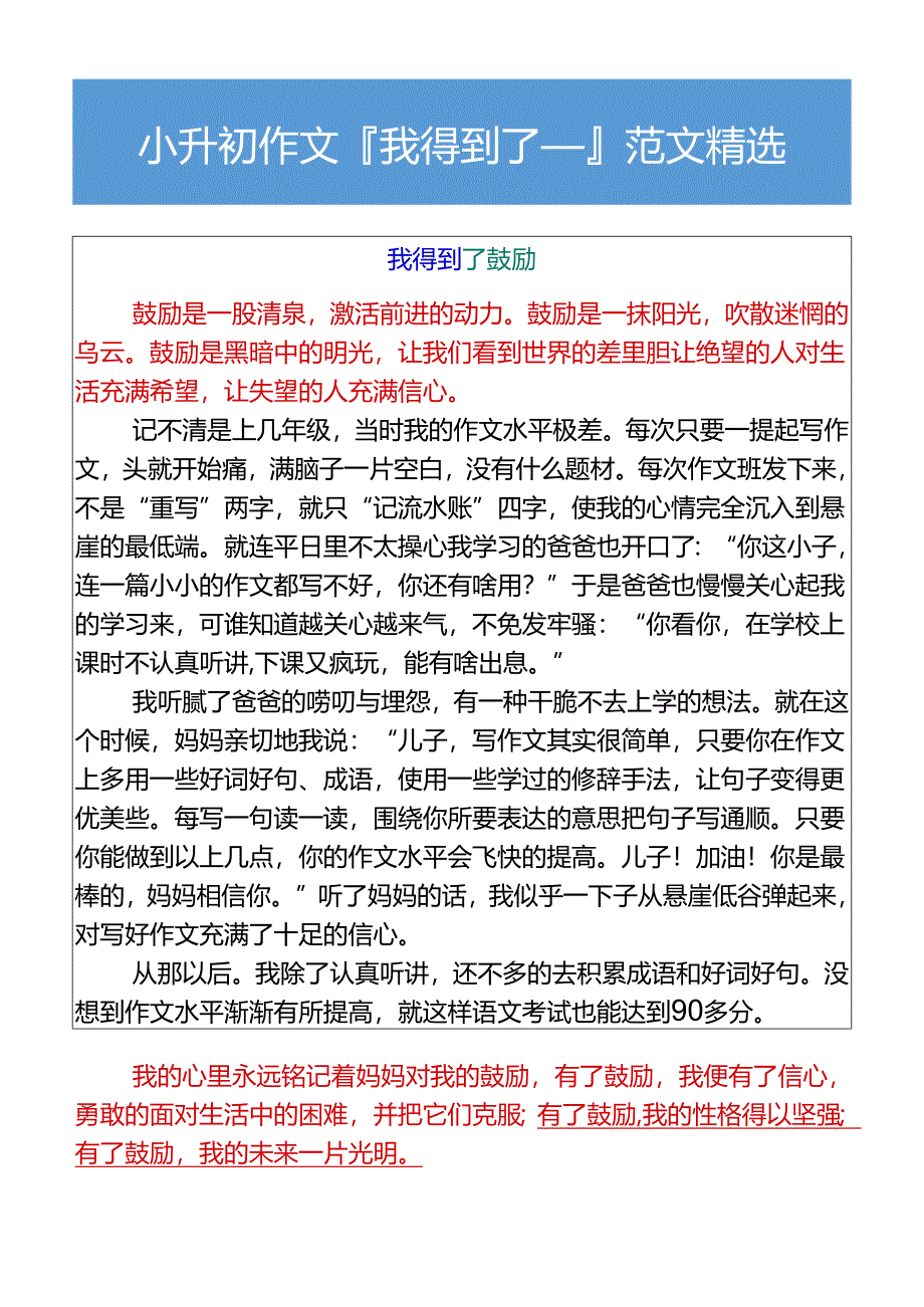 小升初作文我得到了___范文精选.docx_第2页