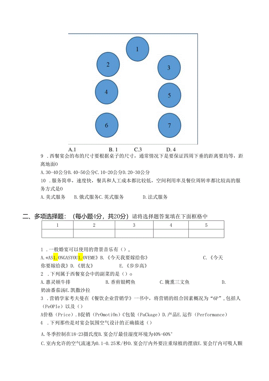 《宴会设计与服务》试卷（2套含答案）.docx_第2页