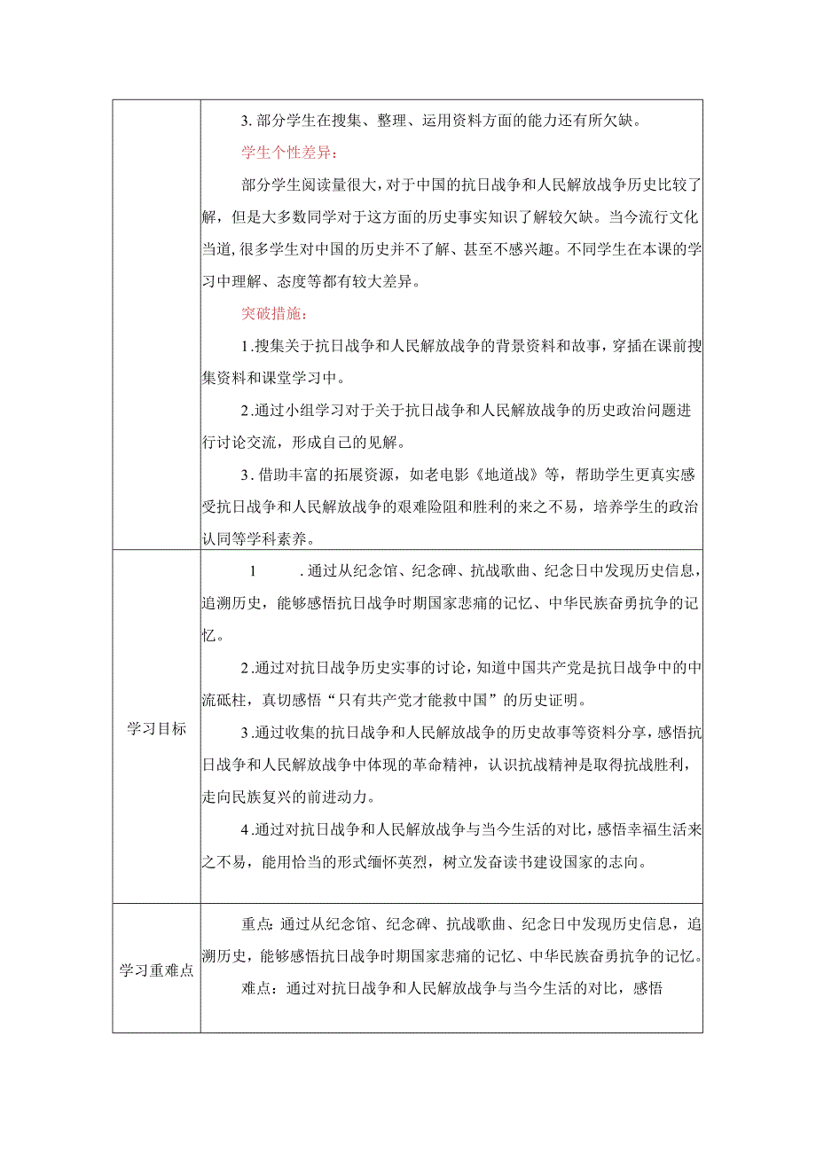 道德与法治五下第三单元第四课《夺取抗日战争和人民解放战争的胜利》第1课时备课设计.docx_第3页