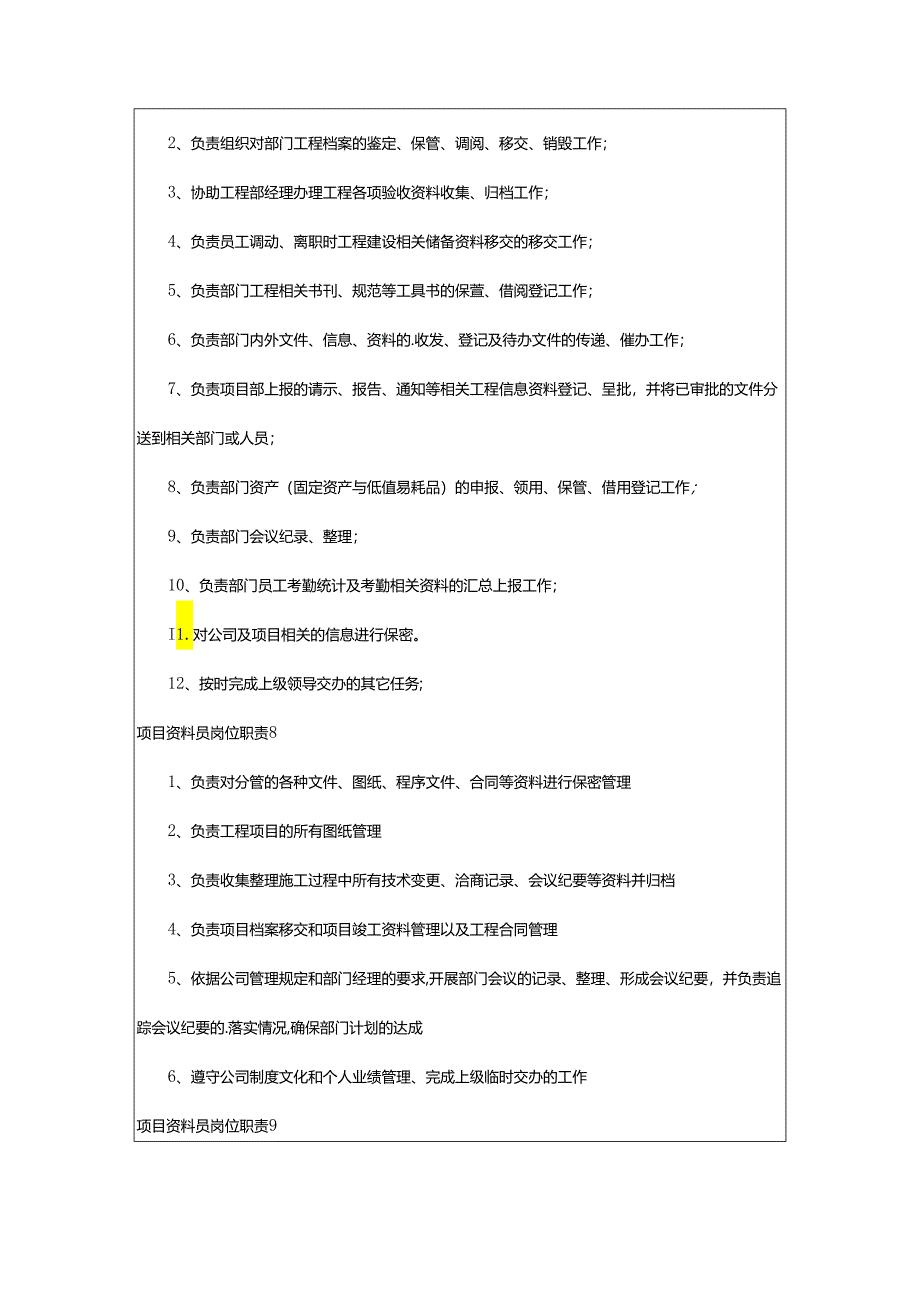 2024年项目资料员岗位职责.docx_第3页