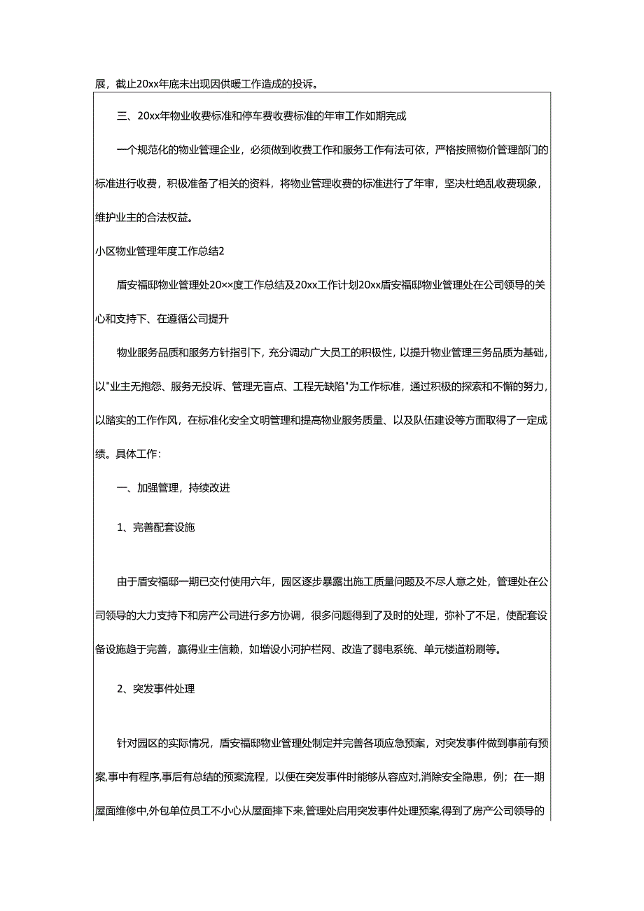 2024年小区物业管理年度工作总结.docx_第2页