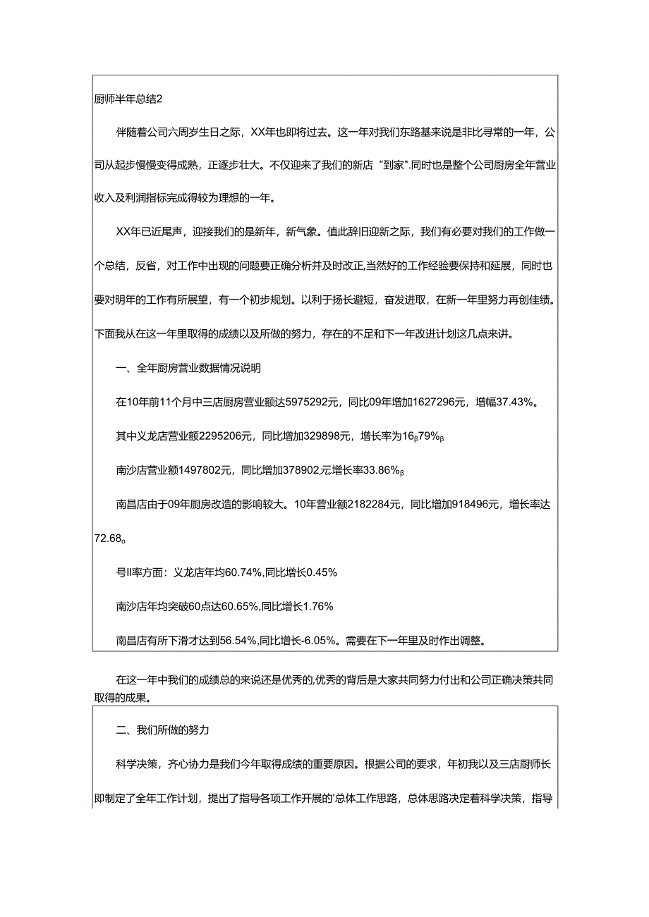 2024年厨师半年总结.docx_第2页