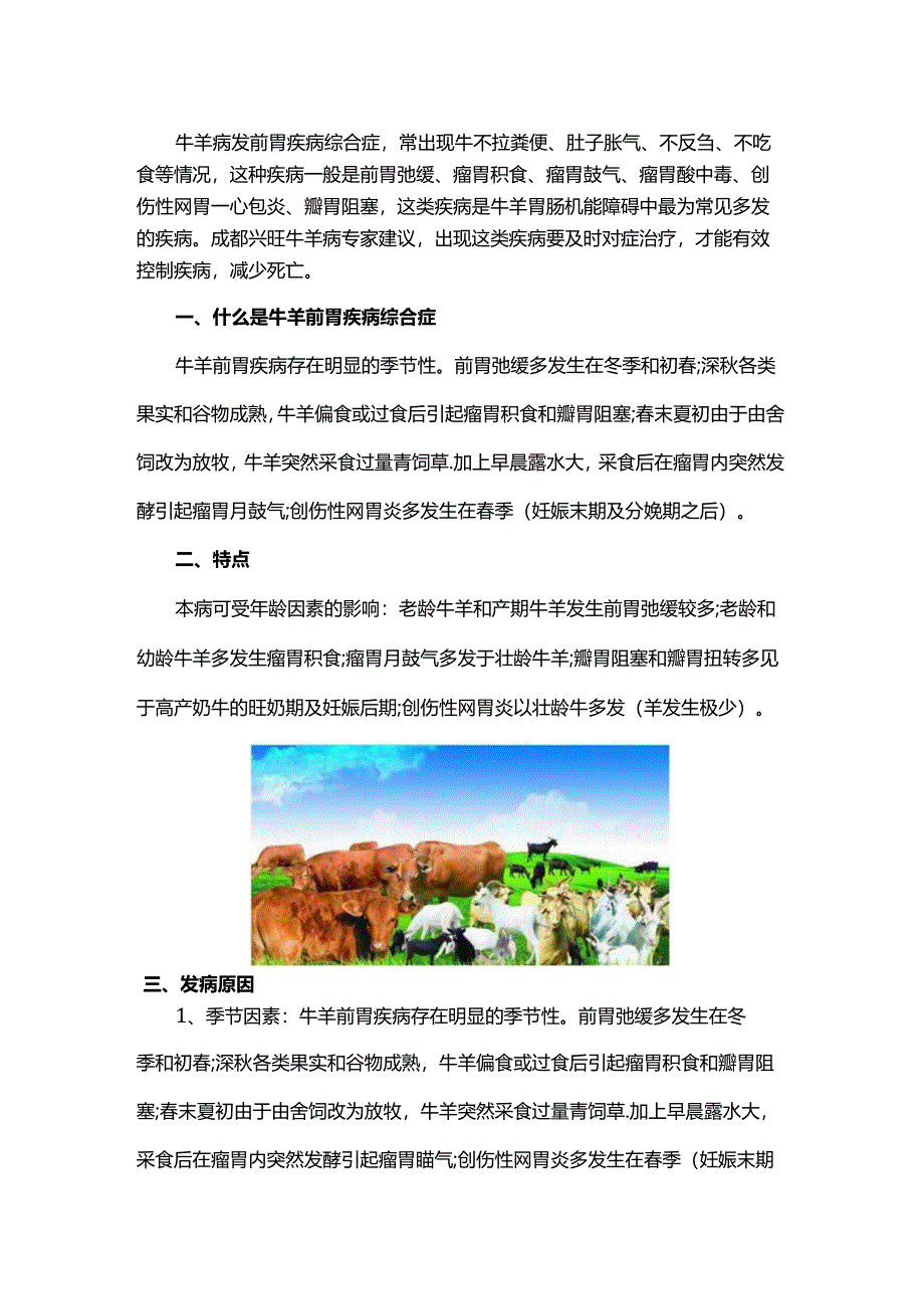 牛羊前胃疾病综合症的预防治疗方案.docx_第1页