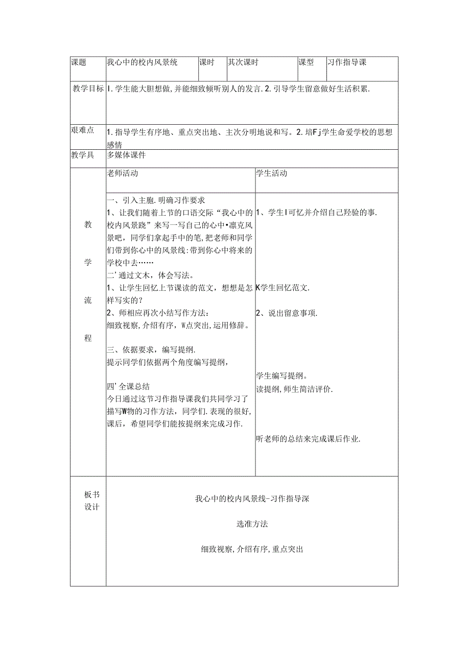 4.2第二次作文教案(我心中的校园风景线).docx_第2页