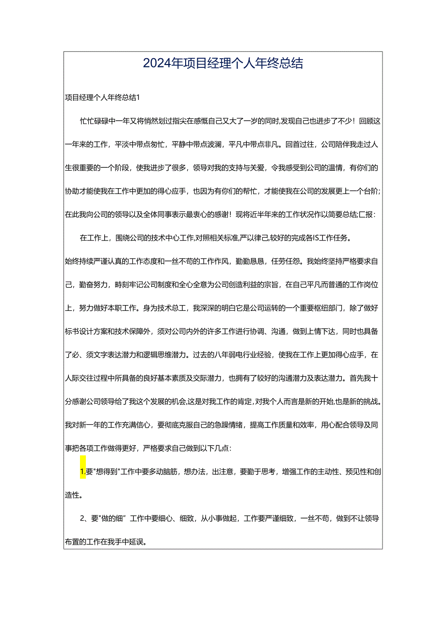 2024年项目经理个人年终总结.docx_第1页