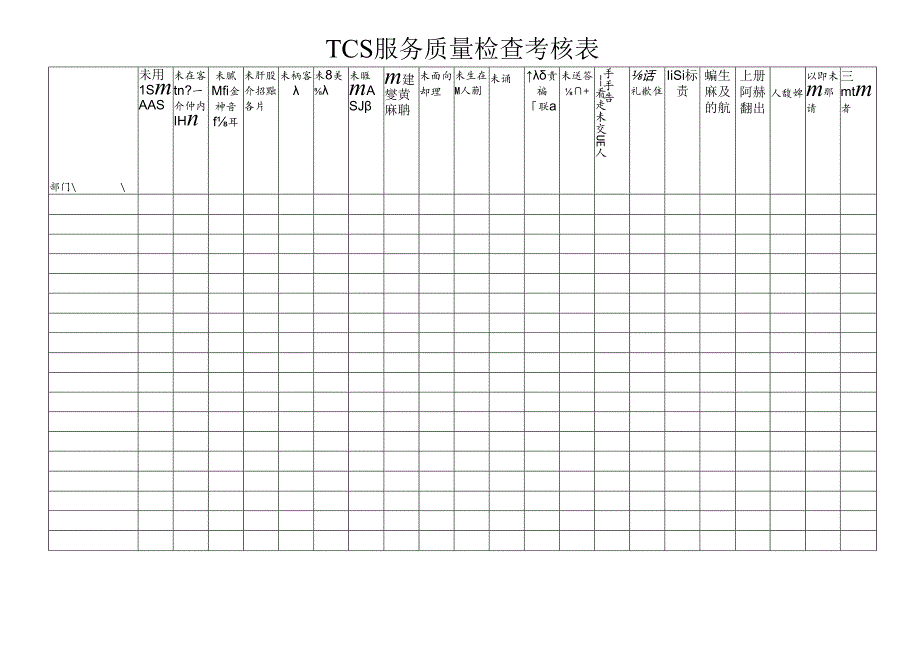 TCS服务质量检查表范文模板.docx_第1页