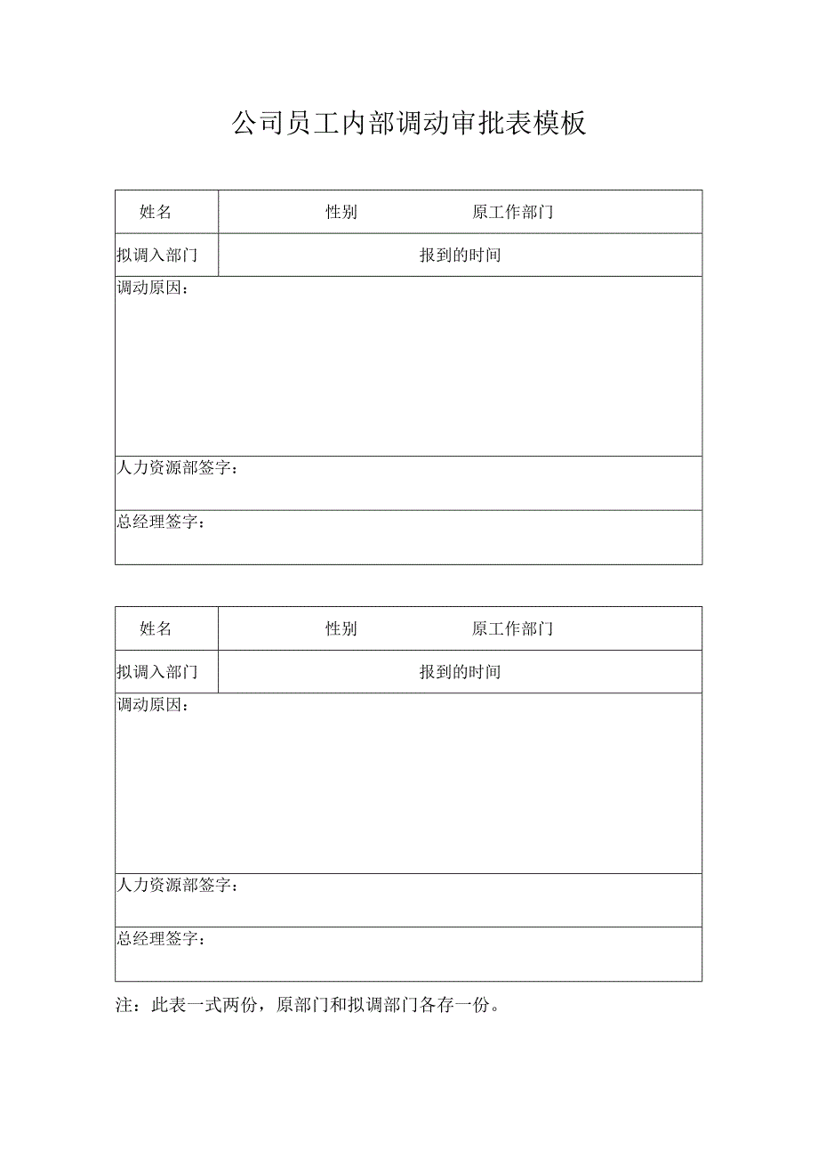 ____公司员工内部调动审批表模板.docx_第1页