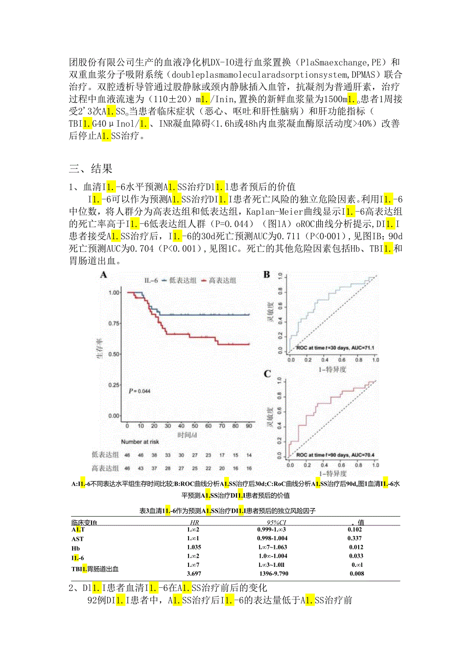 血清 IL-6 在人工肝治疗药物性肝损伤预后评估中的价值.docx_第2页