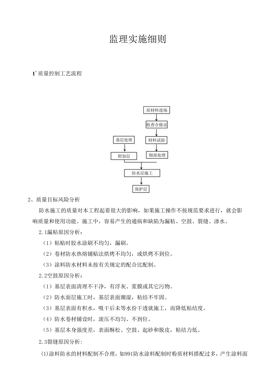 1卷材、涂料防水工程监理细则.docx_第1页