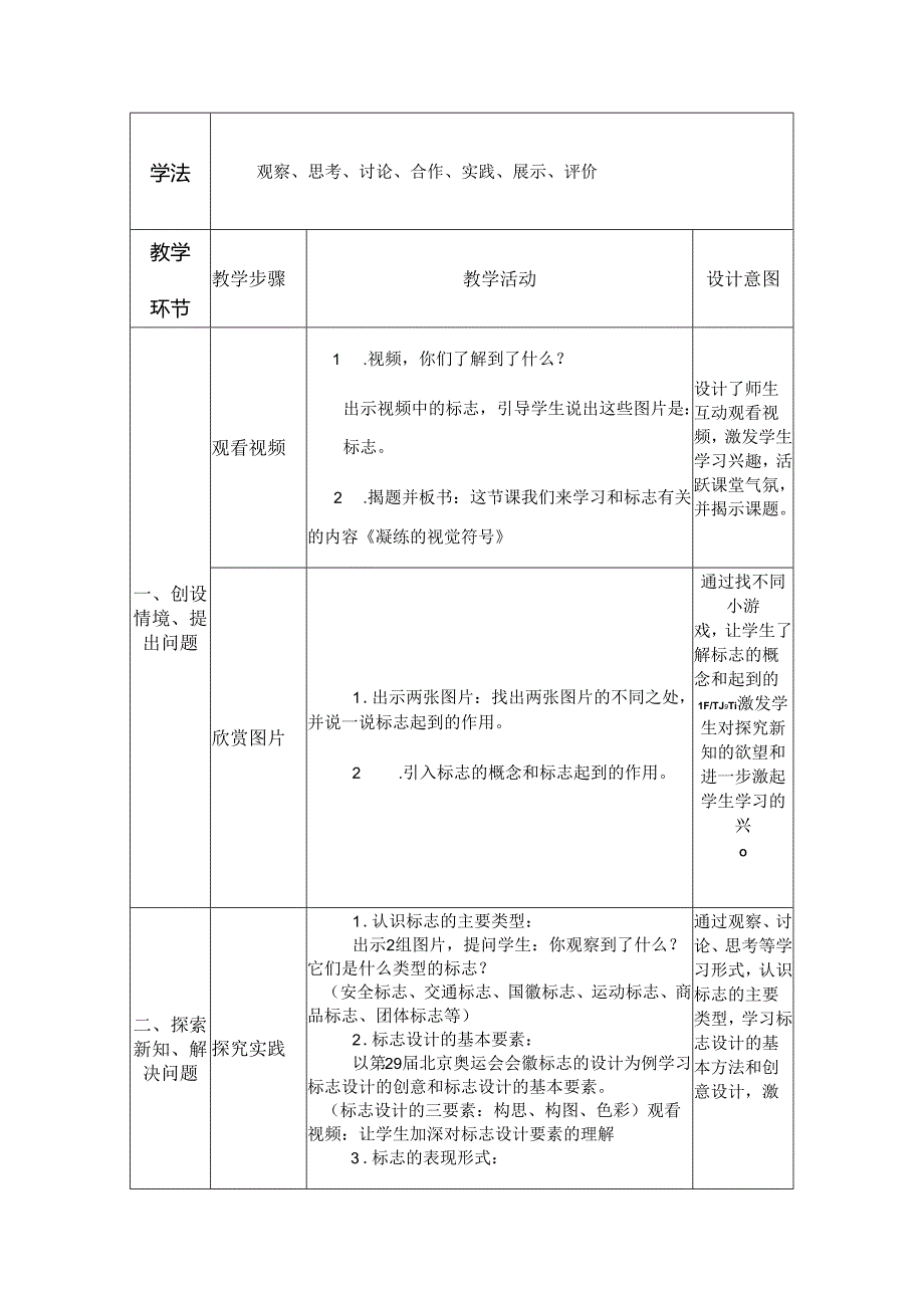 人教版初中美术七年级下册第三单元第1课《凝练的视觉符号》教学设计.docx_第2页