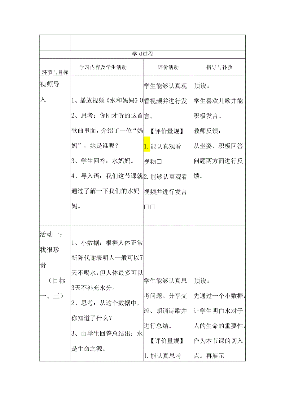 部编版道德与法治二下第三单元第一课《小水滴的诉说》第1课时备课设计.docx_第3页