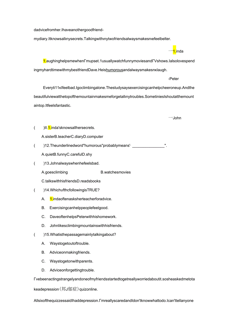 外研版Module 1 Feelings and impressions 单元测试卷（含解析）.docx_第2页