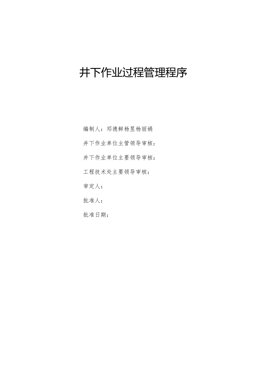 30(0)井下作业过程管理程序--程序文件.docx_第1页