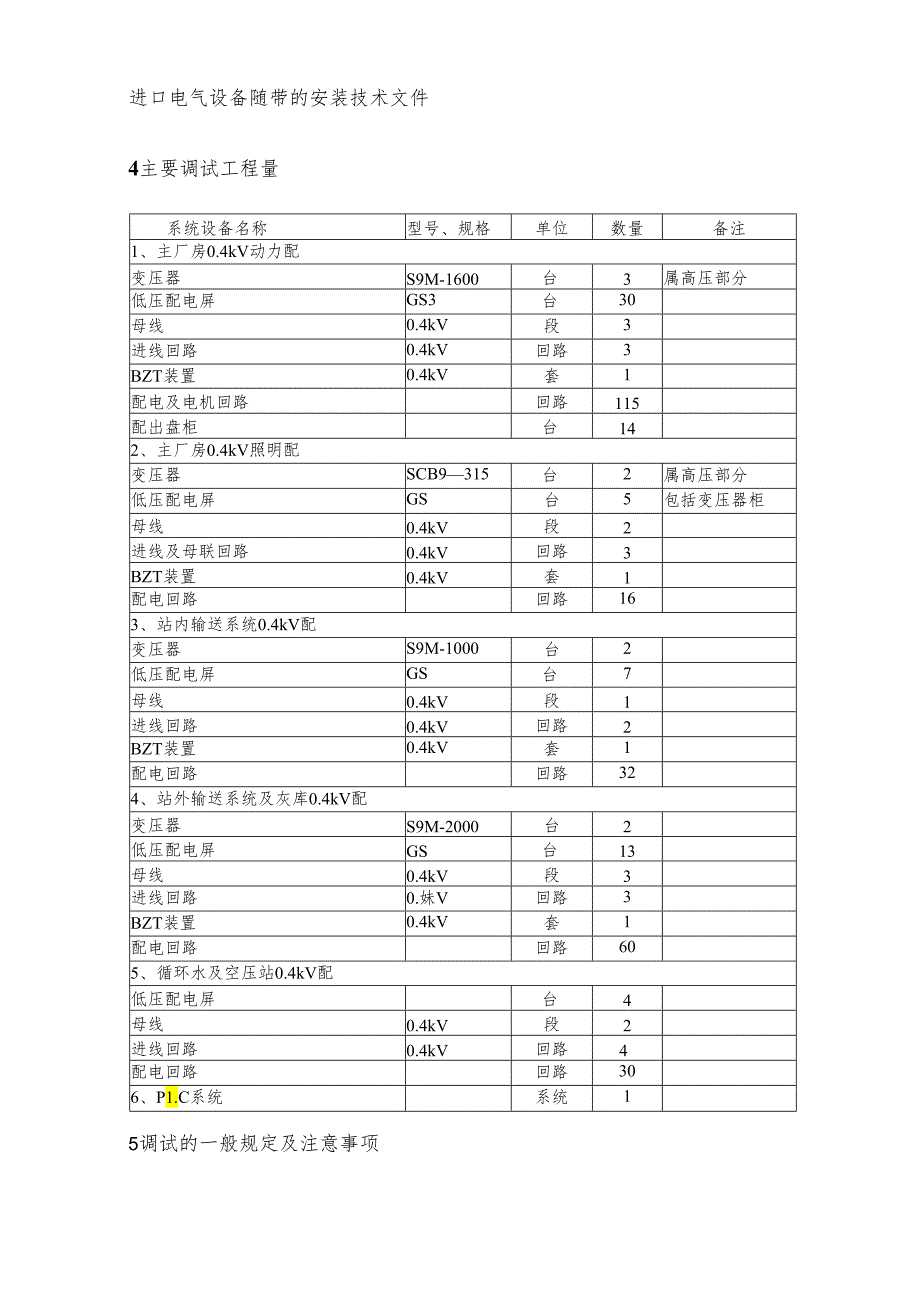 某化肥厂锅炉煤代油技改项目电站电气调试方案.docx_第3页